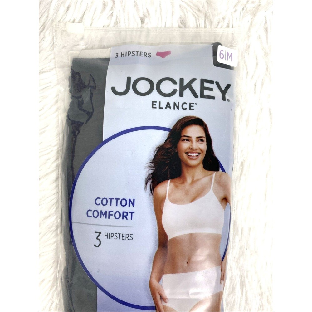 Jockey Elance Hipsters 100 % Cotton Panties Black 3 Pack Comfort Soft Underwear - Picture 3 of 10